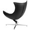 Flash Furniture Modern Cocoon Chair, Black Back, 32 in W 37" L 38-1/4" H, Integrated Curved, Leather Seat ZB-31-GG - alternate 3