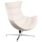Flash Furniture Modern Cocoon Chair, White Back, 32 in W 37" L 38-1/4" H, Integrated Curved, Leather Seat ZB-32-GG - alternate 3