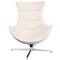 Flash Furniture Modern Cocoon Chair, White Back, 32 in W 37" L 38-1/4" H, Integrated Curved, Leather Seat ZB-32-GG - alternate 2