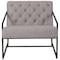 Flash Furniture Hercules Madison Lounge Chair, Retro Light Gray Seat, White Back, 29 W 31-3/4" L 27.5 H, Slanted ZB-8522-WH-GG - alternate 2