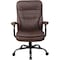 Boss Heavy Duty Double Plush Chair, Brown Back, 33-1/2 in W 31" L 45-1/2" H, Fixed, Leather Seat B991-BB - alternate 2