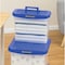 Fellowes File Box, Portable, Plstc, Ltr, Polypropylene, Plastic, 14.3 in W, 8.6 in D, 11.1 in H, Blue, Clear 0086301 - alternate 2