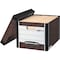 Bankers Box File Box, Corrugated Fiberboard, 12 in W, 15 in D, 10 in H, Lift-Off Locking Lid Closure, Brown 00725 - alternate 2