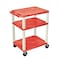 Zoro Select Utility Cart with Lipped Plastic Shelves, Thermoplastic Resin, 300 lb Load Capacity, 3 Shelves WT34RE - alternate 3