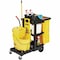 Rubbermaid Commercial Janitor Cleaning Cart with Zip Bag, 24 gal Capacity, 46 in L, 21 3/4 in W, 38 3/8 in H, Black/Yellow FG617388BLA - alternate 9
