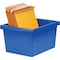 Storex Storage Bin, Plastic, Assorted - Green, Teal, Yellow, Red, Blue, 7.9 in H, 11.3 in W, 13.6 in L 61514U06C - alternate 3