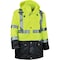 Ergodyne Hi-Vis Rain Jacket, Polyester/Polyurethane Coating, Class 3 Type R, Lime/Black, Xl 8365BK - alternate 2