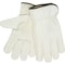 Mcr Safety Leather Drivers Gloves, Cowhide, Premium Grade, Shirred Slip-On Cuff, Full Finger, Beige, L, 1 Pair 3211L - alternate 2