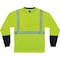 Ergodyne Black Front Perf. Lng Slv Shirt, XL, Lime, Polyester, Black, Lime, XL 8281BK - alternate 2