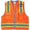 Ergodyne Orange Type R Class 2 Heavy-Duty Surveyo, Mesh, Polyester, Zipper Closure, 4 Outside Pockets 8254HDZ - alternate 7