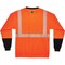 Ergodyne Black Front Perf. Lng Slv Shirt, M, Orange, Polyester, Orange, Black, M 8281BK - alternate 2