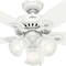 Hunter Decorative Ceiling Fan, 42 in Blade Dia, 5 Blades, 3 Speeds, 120V AC, White 52105 - alternate 4