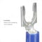 3M Fork Terminal, #10 Stud Size, 14 AWG, 1,000 V, Vinyl Insulated, Blue, Crimp Termination Only MV14-10FLX - alternate 5