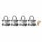 Master Lock Padlocks, Keyed Alike, Standard Shackle, Rectangular Steel Body, Steel Shackle, 5/8 in W, 4 PK 3QCOM - alternate 3