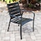 Hanover Cortino All-Weather Commercial-Grade Aluminum Slatted Dining Chair CORTDNCHR-1GM - alternate 6