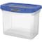Fellowes File Box, Portable, Plstc, Ltr, Polypropylene, Plastic, 14.3 in W, 8.6 in D, 11.1 in H, Blue, Clear 0086301 - alternate 3