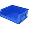 Akro-Mils Hang & Stack Storage Bin, 16-1/2 in W x 14-3/4 in L x 7 in H, 75 lb Load Capacity, Blue, Plastic 30250BLUE - alternate 7