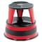 Cramer Round Office Stool, 2 Steps, 350 lb Load Capacity, 14 1/2 in Overall Height, Steel, Red 1001-43 - alternate 2