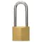 Master Lock Padlock, Keyed Different, Long Shackle, Rectangular Brass Body, Steel Shackle, 13/16 in W 140DLH - alternate 2