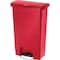 Rubbermaid Commercial Slim Jim Step-On 13 gal Rectangular Slim-Profile Plastic Can, Red, Foot Pedal, Plastic, 12 in 1883566 - alternate 3