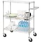 Lorell 18"W 3-Tier Rolling Cart, Chrome, 30"D x 40"H LLR84858 - alternate 2