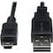 Tripp Lite Reversible USB Cable, Black, 3 ft., Connector Type: A Male to 5 Pin B Mini Male UR030-003 - alternate 2