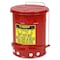 Justrite Oily Waste Can, 6 Gallon Capacity, Galvanized Steel, Red, Foot Operated Self Closing 09100 - alternate 8