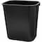Rubbermaid Commercial Deskside 3 gal Rectangular Indoor Plastic Can, Black, None, Plastic, 8 1/4 in FG295500BLA - alternate 6