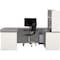 Bestar U Shaped Desk U-Shape Workstation, 92.6" D X 65.9" H, 71.1" W X Melamine, Slate/Sandstone 93863-59 - alternate 7