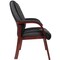Boss Guest Chair, Black Seat, Wood Back, 23" L 39" H, Loop, Vinyl Seat B8999-C - alternate 3
