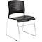 Boss Guest Chair, Black Seat, Black Back, 18 1/2" W 18" L 32 1/2" H, No Arms, Vinyl Seat B1400-BK-2 - alternate 2