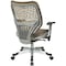 Office Star Managerial Chair Desk Chair, Adjustable Arms, 18-3/4" to 22-3/4" Height, Mesh, Brown 86-M88C625R - alternate 2