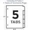 Avery Avery Ready Index Table of Contents Dividers 11131, 5-Tab Set 7278211131 - alternate 7