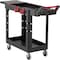 Rubbermaid Commercial Adaptable-Design Utility Cart with Deep Lipped Plastic Shelves, Structural Foam, 2 Shelves, 18 in W 1997206 - alternate 4
