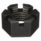 Zoro Select 2"-4-1/2 Grade 8 Plain Finish Carbon Steel Round Slotted Castle Nut U12030.200.0001 - alternate 1
