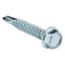 Zoro Select Self-Drilling Screw, 1/4" x 1-1/2 in, Zinc Plated Steel Flange Hex Head External Hex Drive, 50 PK U31810.025.0150 - alternate 3