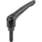 Kipp Adjustable Handle, Modern Design, Sz. 5, 5/8-11X50, Die Cast Zinc Black Satin, Comp: Steel K0122.5A61X50 - alternate 1