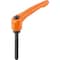 Kipp Adjustable Handle, Modern Design, Sz. 4, M12X80, Die Cast Zinc Orange RAL 2004, Comp: Steel K0122.4122X80 - alternate 1