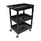 Luxor Plastic Utility Tub Cart - Three Shelf-Black - 24" x 18" SEC111-B - alternate 8