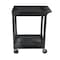 Luxor Plastic Utility Tub Cart - 24" x 18" - Two Shelf -  Black SEC11-B - alternate 1