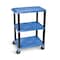 Luxor Tuffy Utility Cart - Three Shelves - Blue WT34BUS - alternate 3