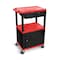 Luxor AV Cart - 42"H - Three Shelves with Cabinet, Drawer and Electric WT42RC2E-B/WTD - alternate 2