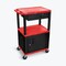 Luxor AV Cart - 42"H - Three Shelves with Cabinet, Drawer and Electric WT42RC2E-B/WTD - alternate 1