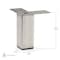 Richelieu Contemporary Furniture Leg, 3 15/16 in (100 mm), Brushed Nickel 176138195 - alternate 2