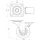 Richelieu Contemporary Furniture Caster, Swivel with Brake, with Plate, Clear, Gray 26502020502 - alternate 3