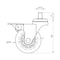 Richelieu Contemporary Furniture Caster, Swivel with Brake, with Threaded Stem, Light Gray 26502020513 - alternate 3