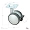 Richelieu Contemporary Twin Wheel Casters, Swivel with Brake, with Plate, Black, Silver 65024021204 - alternate 3