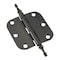 Richelieu 2Pack 3inch 76 mm Full Mortise Butt Hinge with Steeple Tips, OilRubbed Bronze 71820ORBB - alternate 1