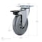 Richelieu Contemporary Furniture Caster, Swivel with Brake, with Plate, Gray 91016020502 - alternate 5