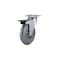 Richelieu Contemporary Furniture Caster, Swivel with Brake, with Plate, Gray 91016020502 - alternate 1